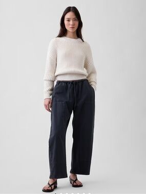 NWT Gap Double Knee Barrel Pants Black